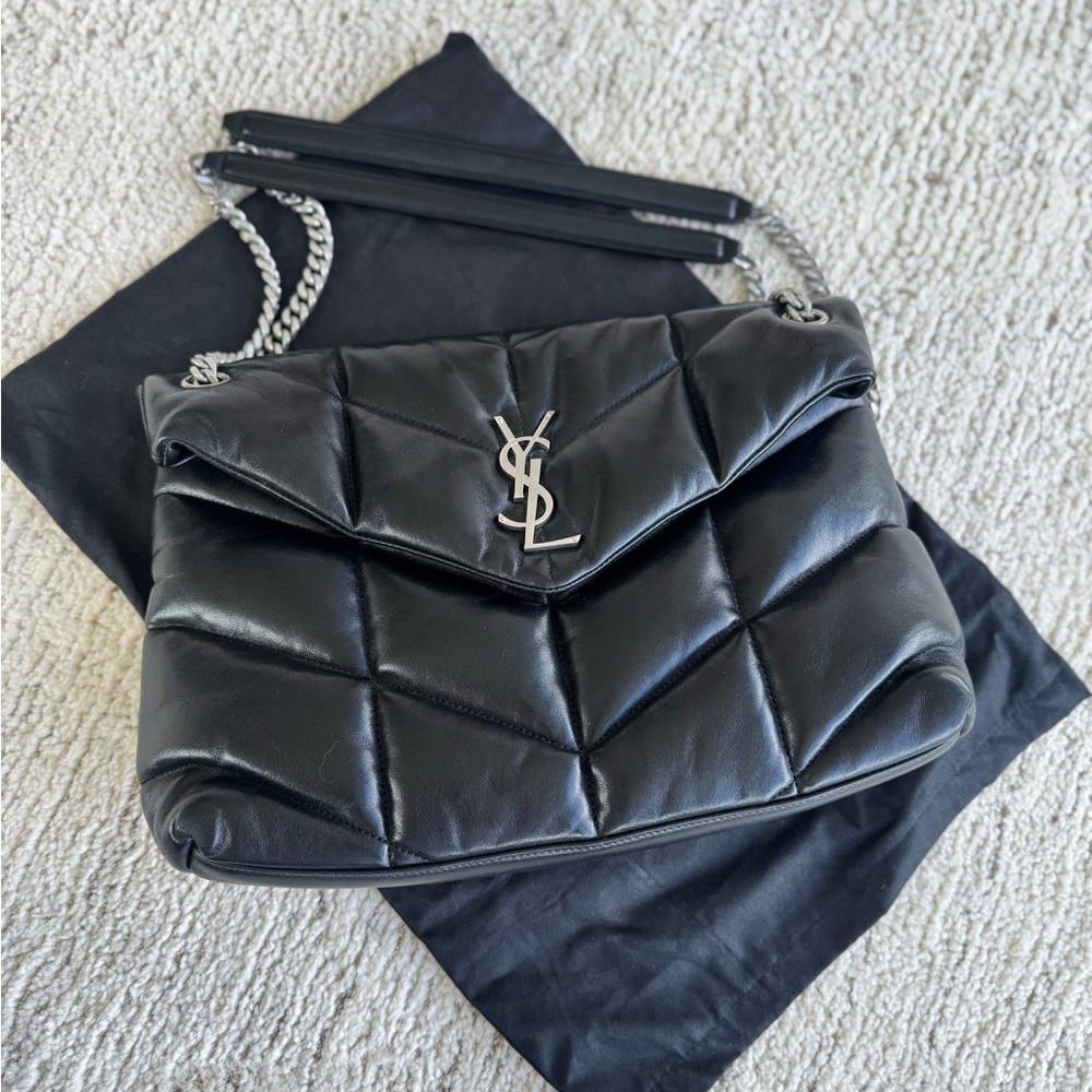 Yves Saint Laurent Black Loulou Puffer Shoulder Bag